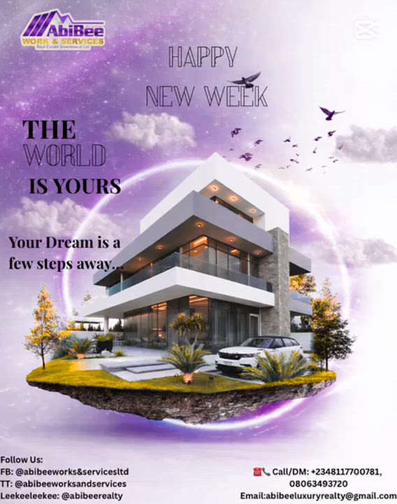 Happy New Week, Go take charge of that dream. Only you has the power to see it and own it. Have a gr...