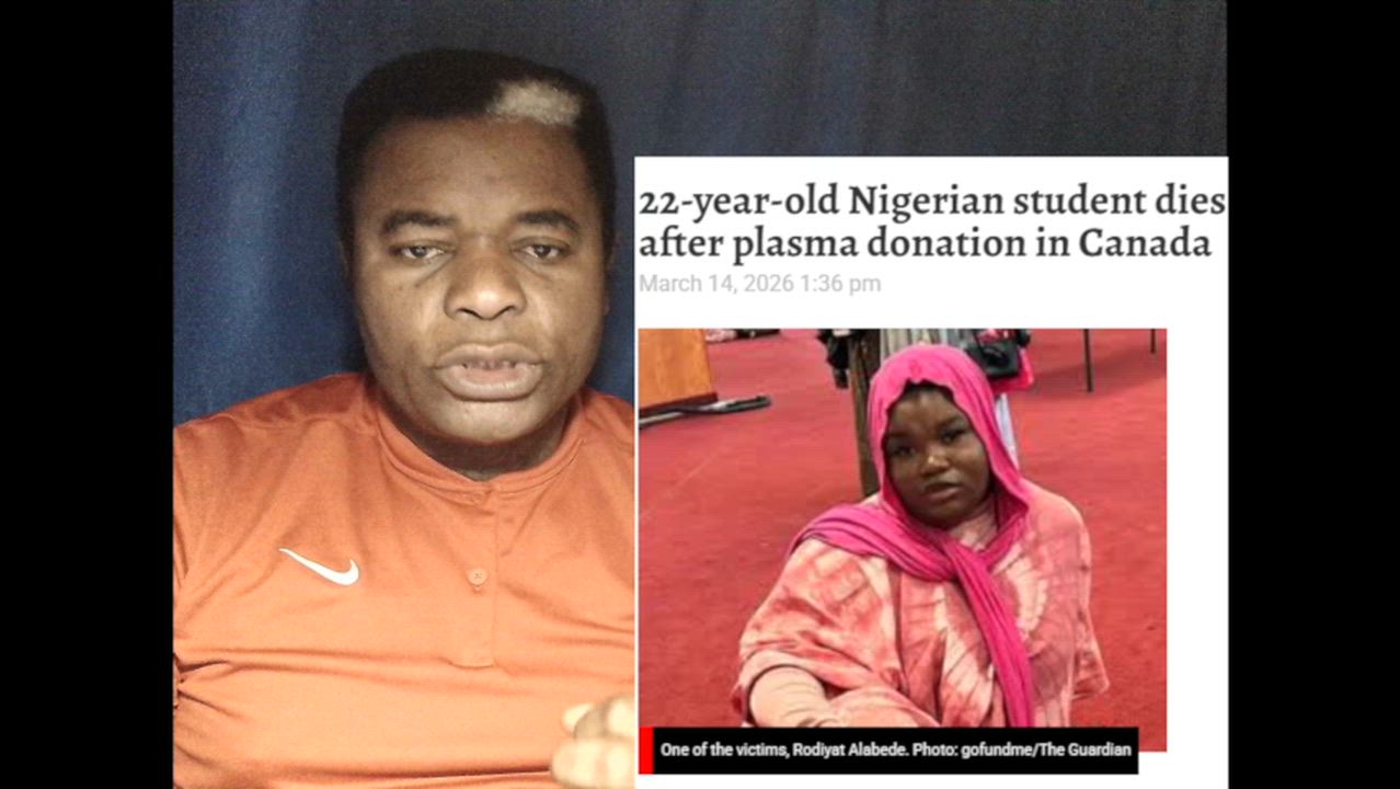 22-year-old Nigerian student Kpai after pl@sma don@tion in Canada