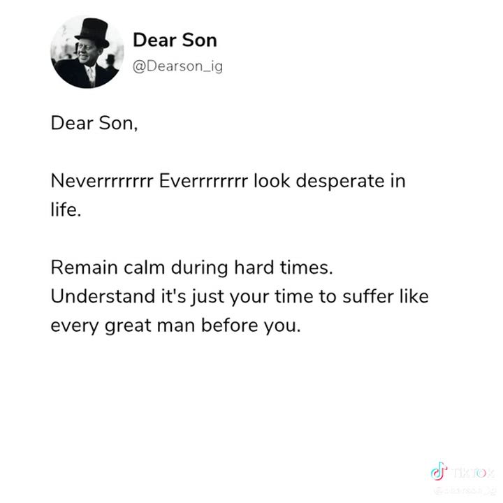 Never look desperate