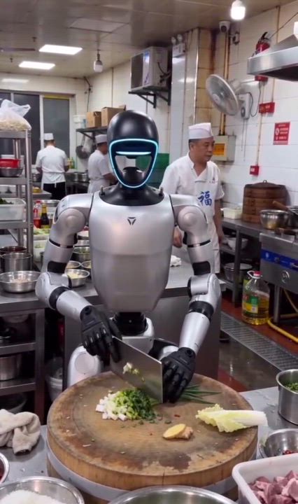 The chef just got a new colleague 
and he didn't apply for the job 😂🤖🔪

Chopping onions with Z...
