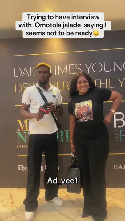 Video of moment during an interview as Omotola Jalade Ekeinde appears visibly annoyed after the inte...