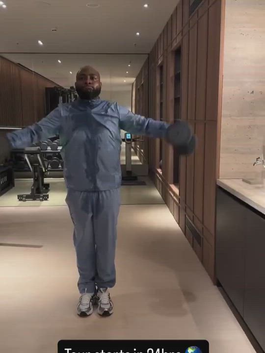 Davido getting busy at the Gym,ready for his world tour starting soon