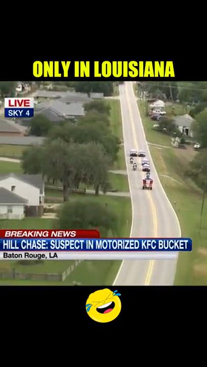ONLY IN AMERICA 😂 Police Chase Ends With Guy Driving a KFC Bucket?!