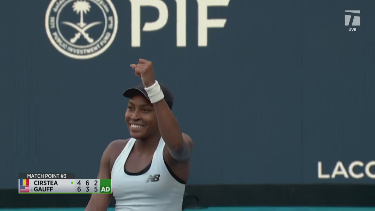 Coco Gauff reached her first #MiamiOpen quarterfinal after beating Sorana Cirstea. 

She has now r...