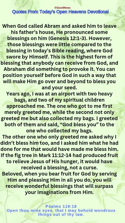 March 24 2026
#QuoteFromTodaysOpenHeaven
Read through and follow the steps and action points. Be ins...