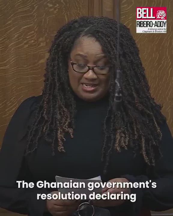 Bell Ribeiro-Addy, a UK Labour MP of Ghanaian descent, urging Britain to back Ghana's UN resolution...