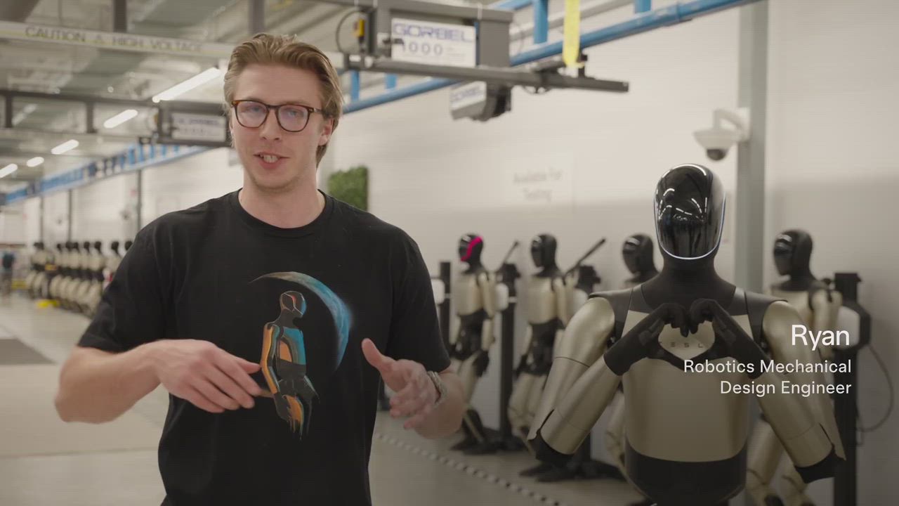 Tesla's Optimus humanoid robot performing dexterous tasks like folding shirts, sorting battery cells...