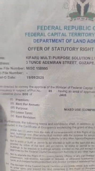 MIXED USE LAND  LOCATED AT JAHI ABUJA FOR SALE

♦️The Plot is behind Aduvie International School Jah...