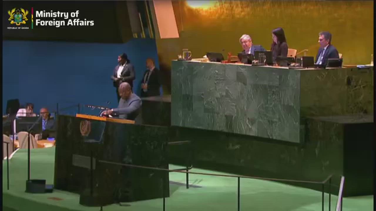 President John Dramani Mahama's March 25, 2026, UN General Assembly speech, where he advocated for a...