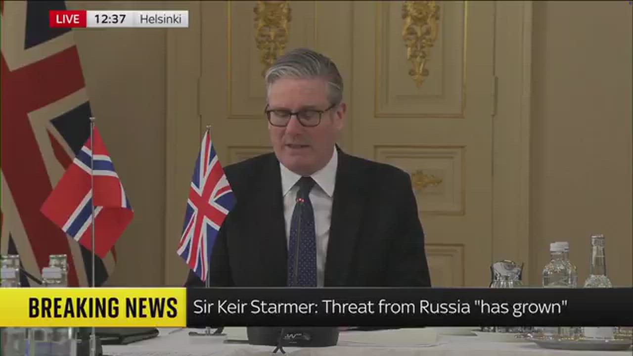 Meanwhile the UK Prime Minister Keir Starmer on March 26, 2026 is seen here at the Joint Expeditiona...