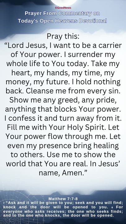 #Prayer from Commentary on Today's Open Heavens Devotional by Pastor E A Adeboye

1 John 5:14-15 Voi...