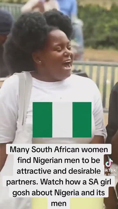 A South Africa 🇿🇦 lady speaking about how much she loves Nigerian 🇳🇬 men, Nigerian music and even wa...