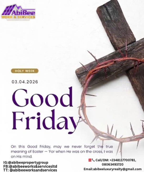 This Good Friday, let us all take a moment and thank God for all the love he always bestows upon us....