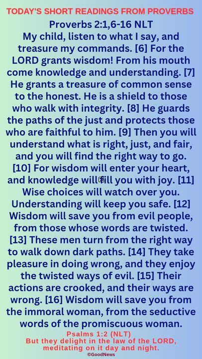 #DailyScriptureDelightsFromProverbs
Proverbs 4:7-9 TLB
Getting wisdom is the most important thing yo...