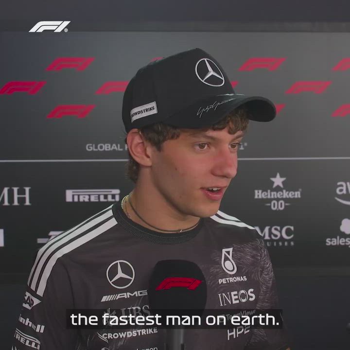 #Mercedes' Kimi Antonelli got to do the iconic Usain Bolt celebration after winning the #JapaneseGP:...