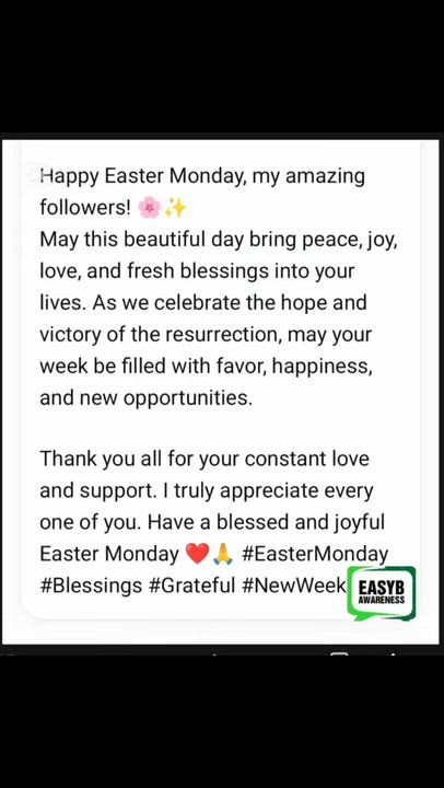 Happy Easter Monday, My Amazing Followers 🌸🙏