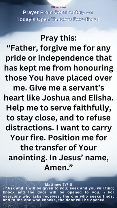#Prayer from Commentary on Today's Open Heavens Devotional by Pastor E A Adeboye

1 John 5:14-15 Voi...