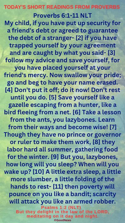 #DailyScriptureDelightsFromProverbs
Proverbs 4:7-9 TLB
Getting wisdom is the most important thing yo...