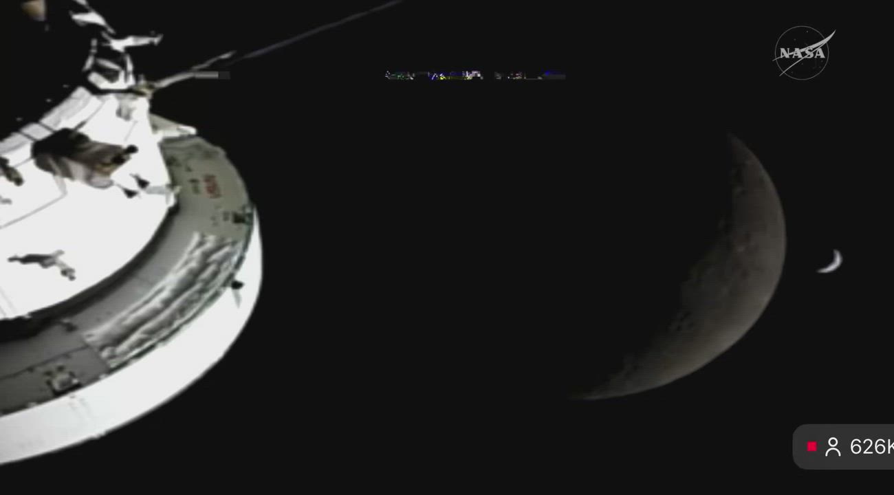 The Artemis II crew sends a message to humans as they prepare to temporarily lose radio contact sign...