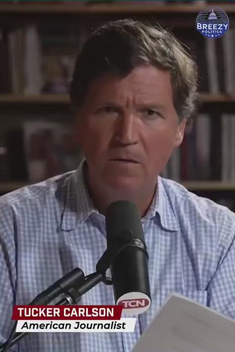 Tucker Carlson harshly rebuking Trump for an Easter tweet threatening to bomb Iranian power plants a...