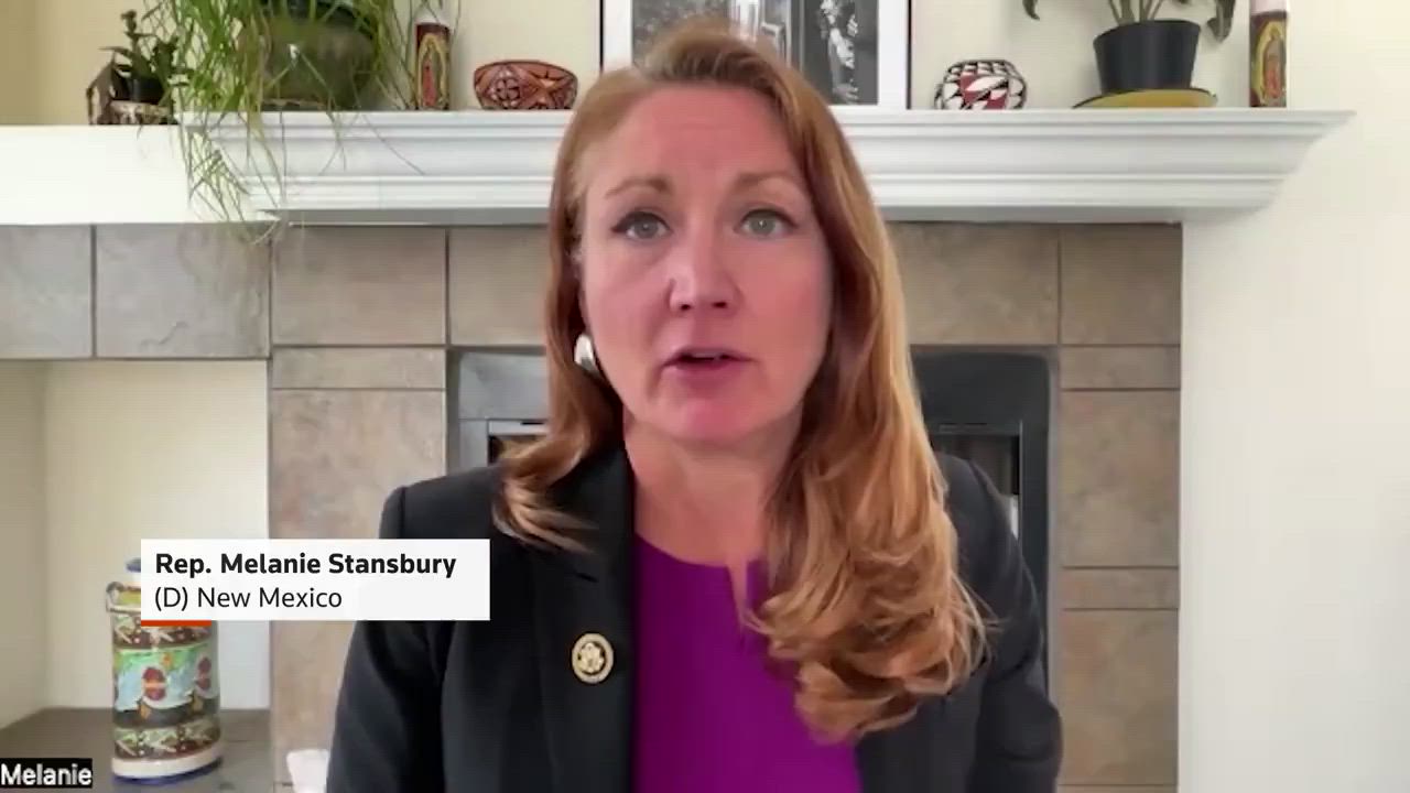 Rep. Melanie Stansbury stating President Trump is not fit to serve as commander-in-chief and urging...