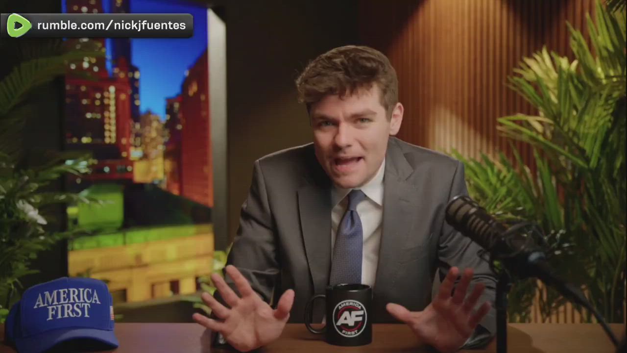 Nick Fuentes declaring the recent US-Iran war a "complete and total US defeat," citing unachieved go...