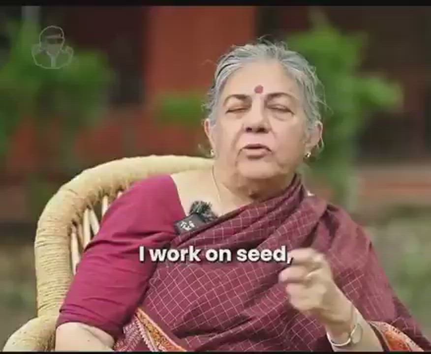 Vandana Shiva accusing Bill Gates of using modest donations to seed banks like the CGIAR system to g...
