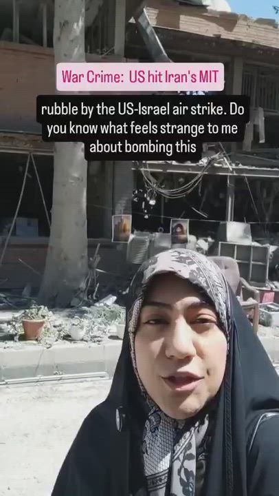Coming out of Iran from a PhD candidate Fereshteh Sadat Rahimi  amid rubble at Sharif University of...