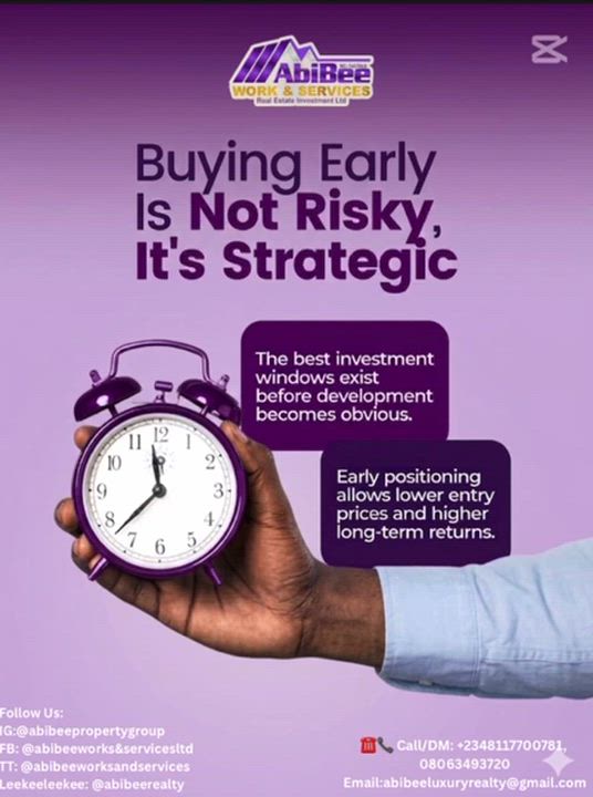 when you buy early, you secure the best position, you have peace of mind and you have your mind set...