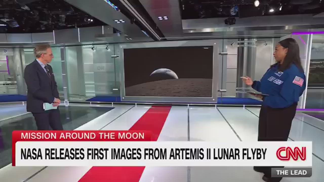 NASA astronaut Jeanette Epps explains newly released NASA images from the Artemis II mission's lunar...
