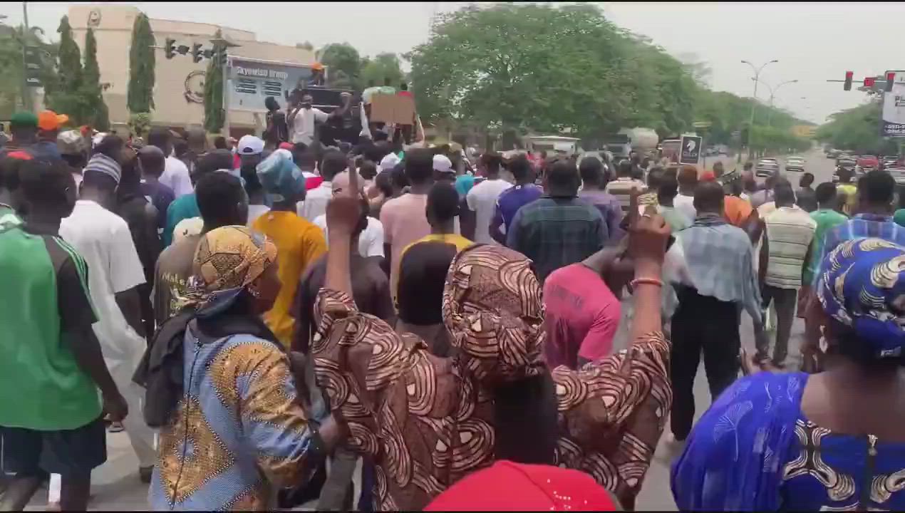 Members of the ADC, have returned to the streets of Abuja for Day 2 of the ongoing Occupy INEC prote...