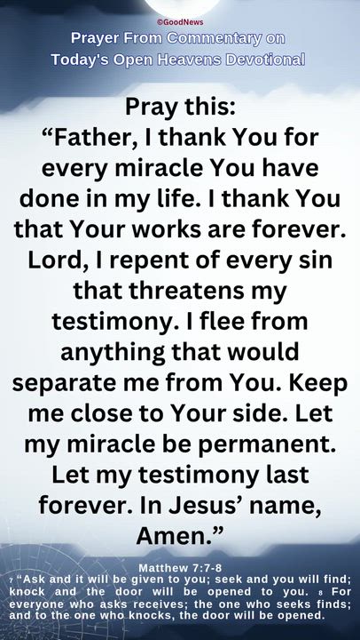 #Prayer from Commentary on Today's Open Heavens Devotional by Pastor E A Adeboye

1 John 5:14-15 Voi...
