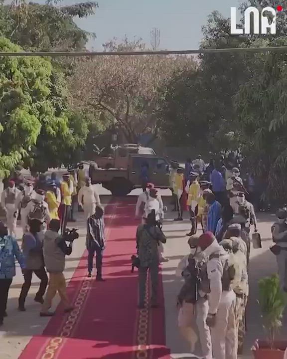 Burkina Faso leader Captain Ibrahim Traoré handing over 2,000 "Yento" motorbikes to the National Pol...