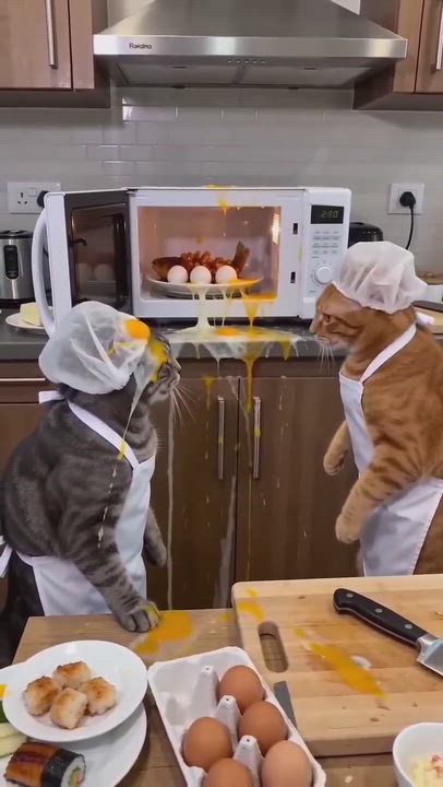 you just came to cook and saw World War Cats 😭🐱”