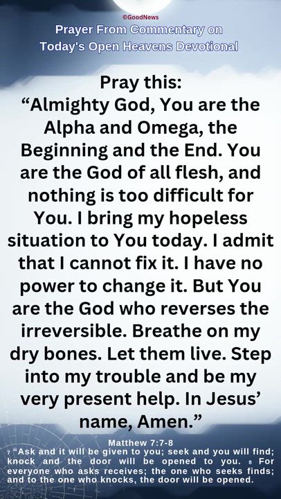 #Prayer from Commentary on Today's Open Heavens Devotional by Pastor E A Adeboye

1 John 5:14-15 Voi...