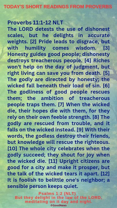 #DailyScriptureDelightsFromProverbs
Proverbs 4:7-9 TLB
Getting wisdom is the most important thing yo...