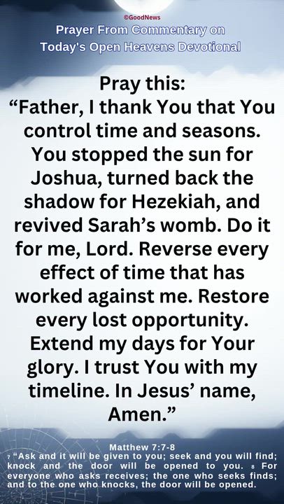 #Prayer from Commentary on Today's Open Heavens Devotional by Pastor E A Adeboye

1 John 5:14-15 Voi...