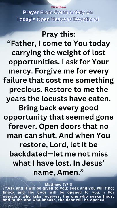 #Prayer from Commentary on Today's Open Heavens Devotional by Pastor E A Adeboye

1 John 5:14-15 Voi...