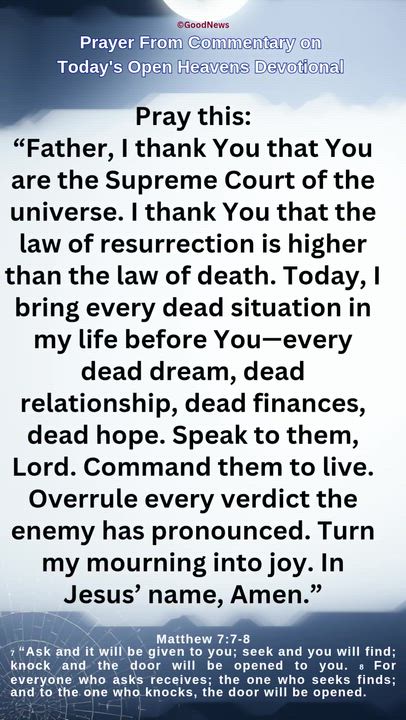 #Prayer from Commentary on Today's Open Heavens Devotional by Pastor E A Adeboye

1 John 5:14-15 Voi...