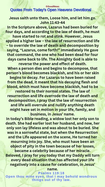 #QuoteFromTodaysOpenHeaven
Read through and follow the steps and action points. Be inspired, love Go...