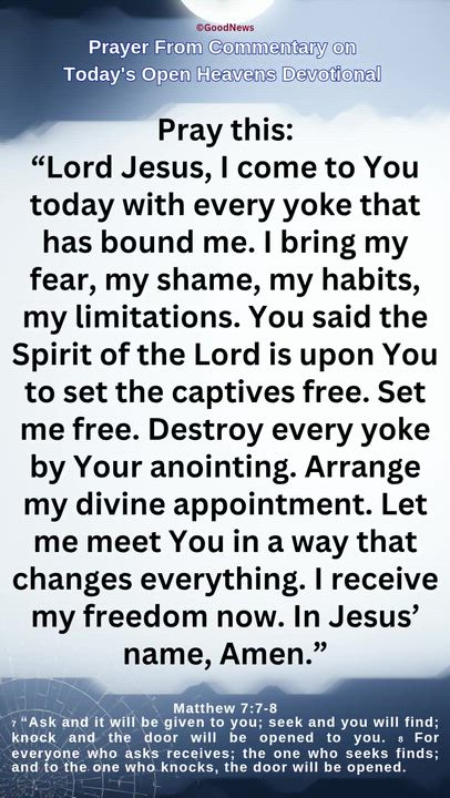 #Prayer from Commentary on Today's Open Heavens Devotional by Pastor E A Adeboye

1 John 5:14-15 Voi...
