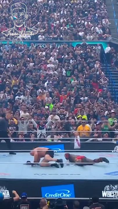 Obafemi defeats Brock in his first ever WrestleMania appearance 💪🏼🇳🇬
#WrestleMania #obafemi #batt...