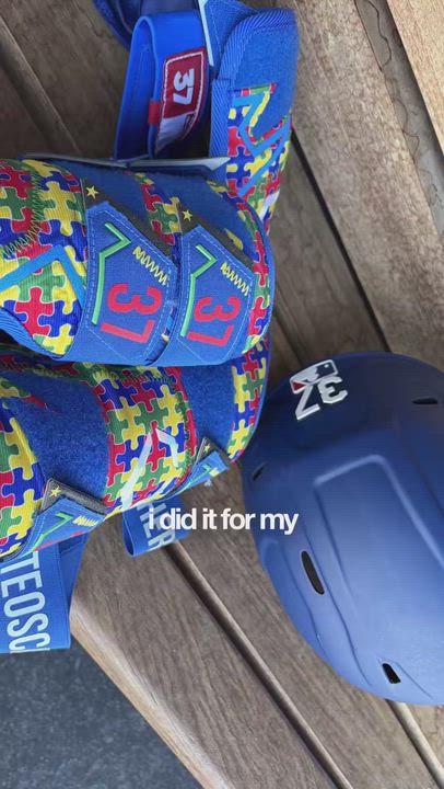 Teoscar Hernández has been wearing Autism Awareness-inspired protective gear this season in honor of...