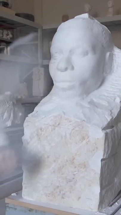 Asake shows his SCULPTURE BY IRAQI-DUTCH ARTIST ATHAR JABA
