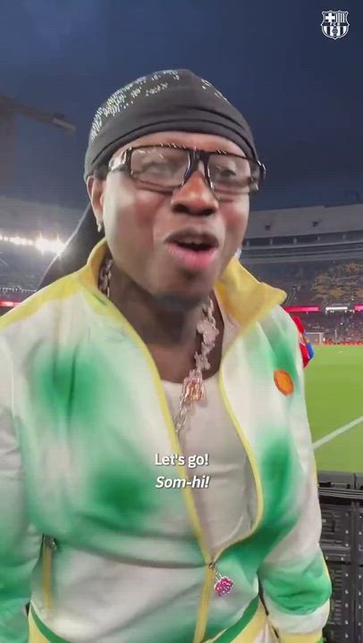 Nigerian singer Zlatan Ibile at Camp Nou