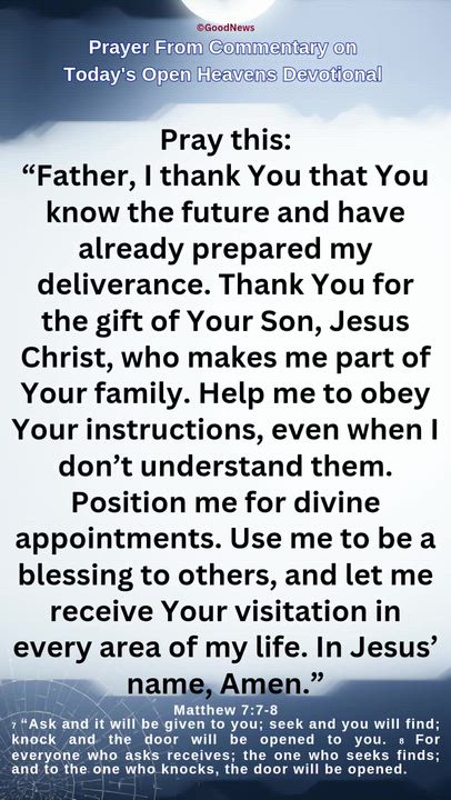 #Prayer from Commentary on Today's Open Heavens Devotional by Pastor E A Adeboye

1 John 5:14-15 Voi...
