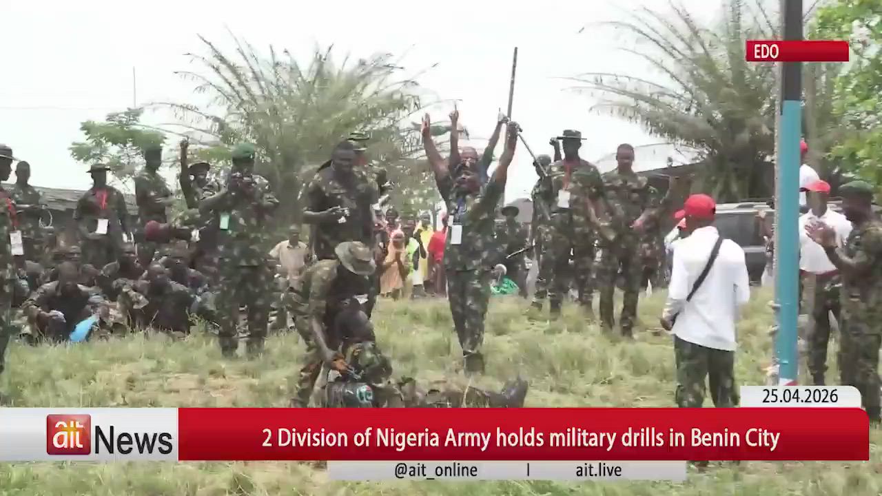 Video of 2 Division of Nigeria Army holding military drills in Benin City