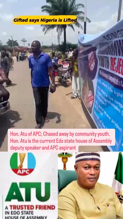 Hon. Atu of APC; Chased away by community youth .
Hon. Atu is the current Edo state house of Assembl...