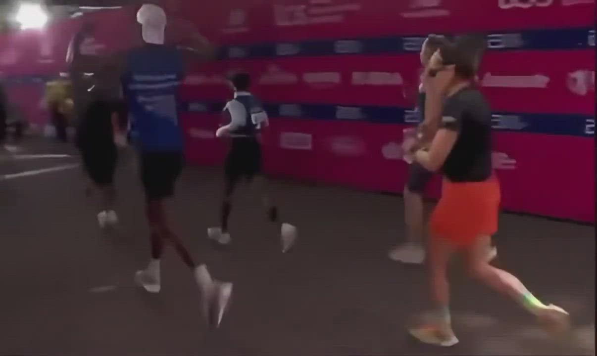 British-Nigerian star Cynthia Erivo crossed the finish line of the London Marathon with "Defying Gra...