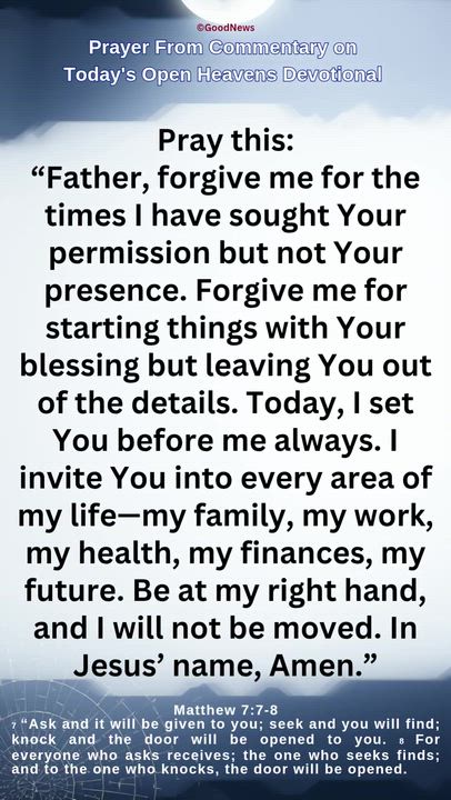 #Prayer from Commentary on Today's Open Heavens Devotional by Pastor E A Adeboye

1 John 5:14-15 Voi...